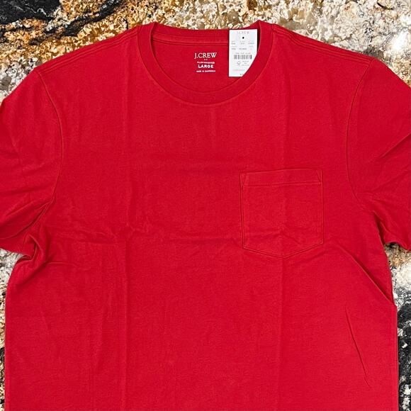 NWT J. Crew Men's Ridge Red Washed Jersey Pocket Tee - Picture 5 of 10